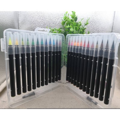 24+2 Colors Pentel Art Markers Real Watercolor Brush Pens Kuretake Brush Pen Water-based Paint Marker For Calligraphy Drawing