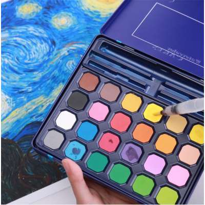 Amazon Hot Seller 48 Colors Art Solid Watercolor Paint Sets for Artists and Kids Painting