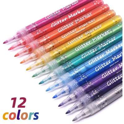 Amazon Hot Sell Acrylic Glitter Paint Marker Pens Set for Painting